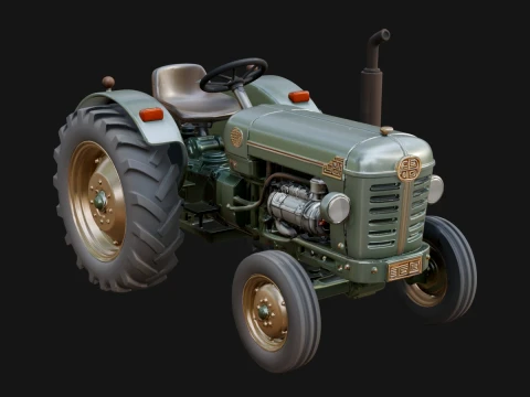 Vintage Tractor Model Design 1 - 3D Print Model 3D Print Model
