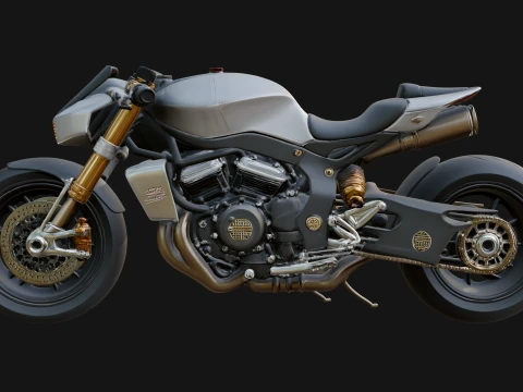 Sport Motorcycle Model Design 2 - 3D Print Model 3D Print Model
