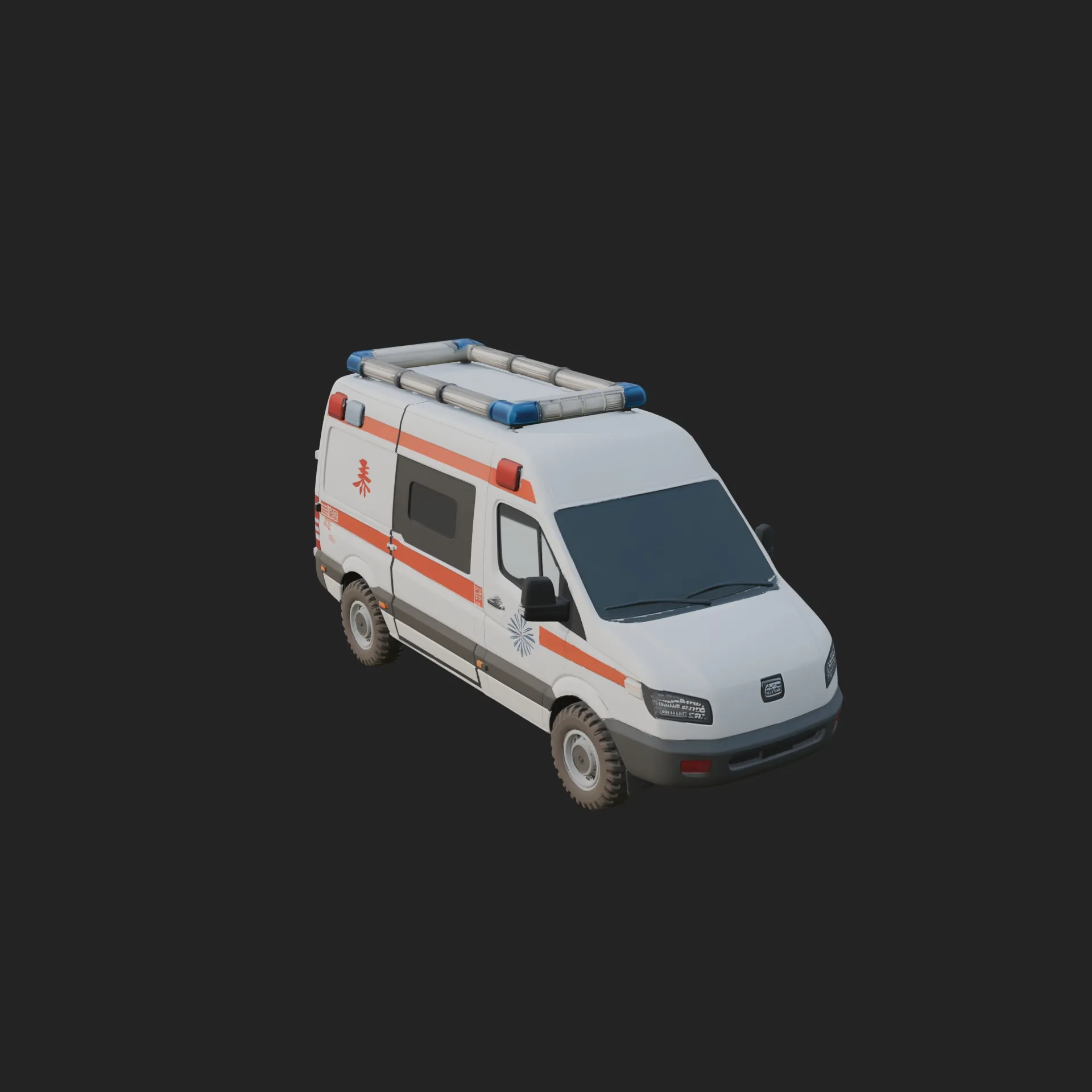 Ambulance Van Model Design 3 - 3D Print Model 3D Print Model .c4d .max .obj .3ds .fbx .stl .blend 