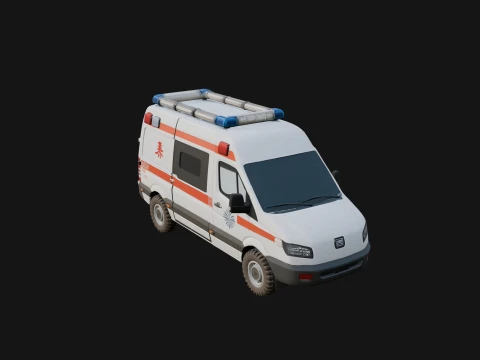 Ambulance Van Model Design 3 - 3D Print Model 3D Принт Модель