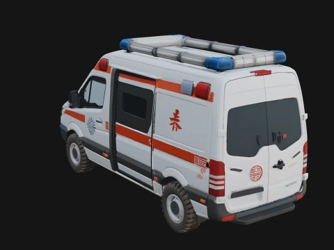 Ambulance Van Model Design 3 - 3D Print Model 3D Print Model