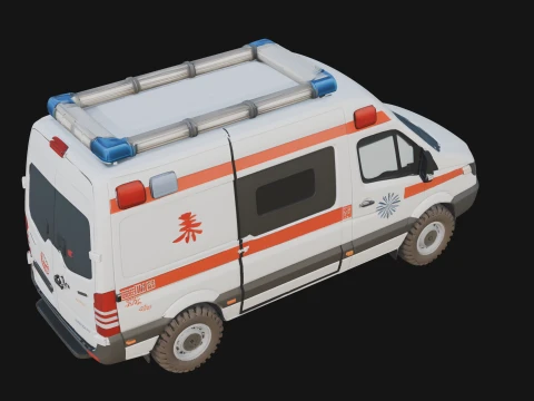 Ambulance Van Model Design 3 - 3D Print Model 3D Print Model