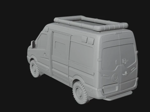 Ambulance Van Model Design 3 - 3D Print Model 3D Print Model