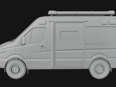 Ambulance Van Model Design 3 - 3D Print Model 3D Print Model