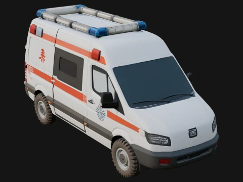 Ambulance Van Model Design 3 - 3D Print Model 3D Baskı Modeli