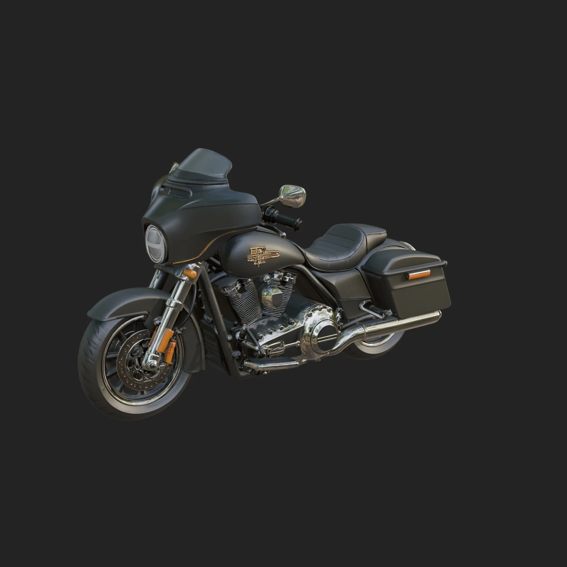 Cruiser Motorcycle Model Design 2 - 3D Print Model 3D Print Model .c4d .max .obj .3ds .fbx .stl .blend 