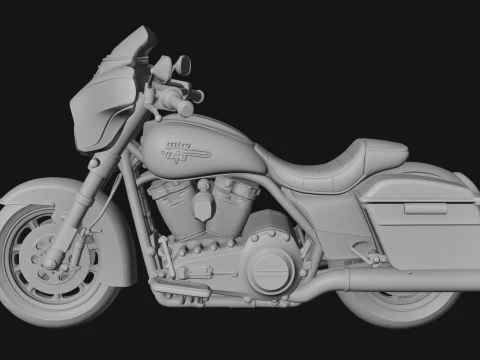 Cruiser Motorcycle Model Design 2 - 3D Print Model 3D Print Model