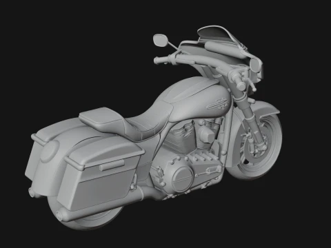 Cruiser Motorcycle Model Design 2 - 3D Print Model 3D Print Model