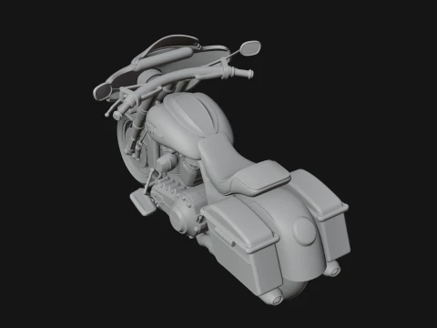 Cruiser Motorcycle Model Design 2 - 3D Print Model 3D Print Model