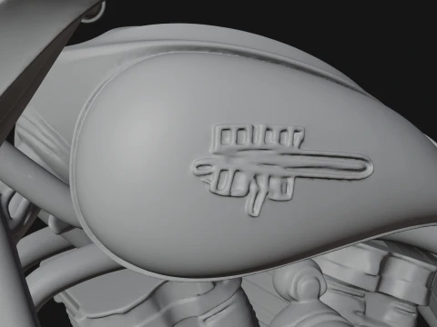 Cruiser Motorcycle Model Design 2 - 3D Print Model 3D Print Model