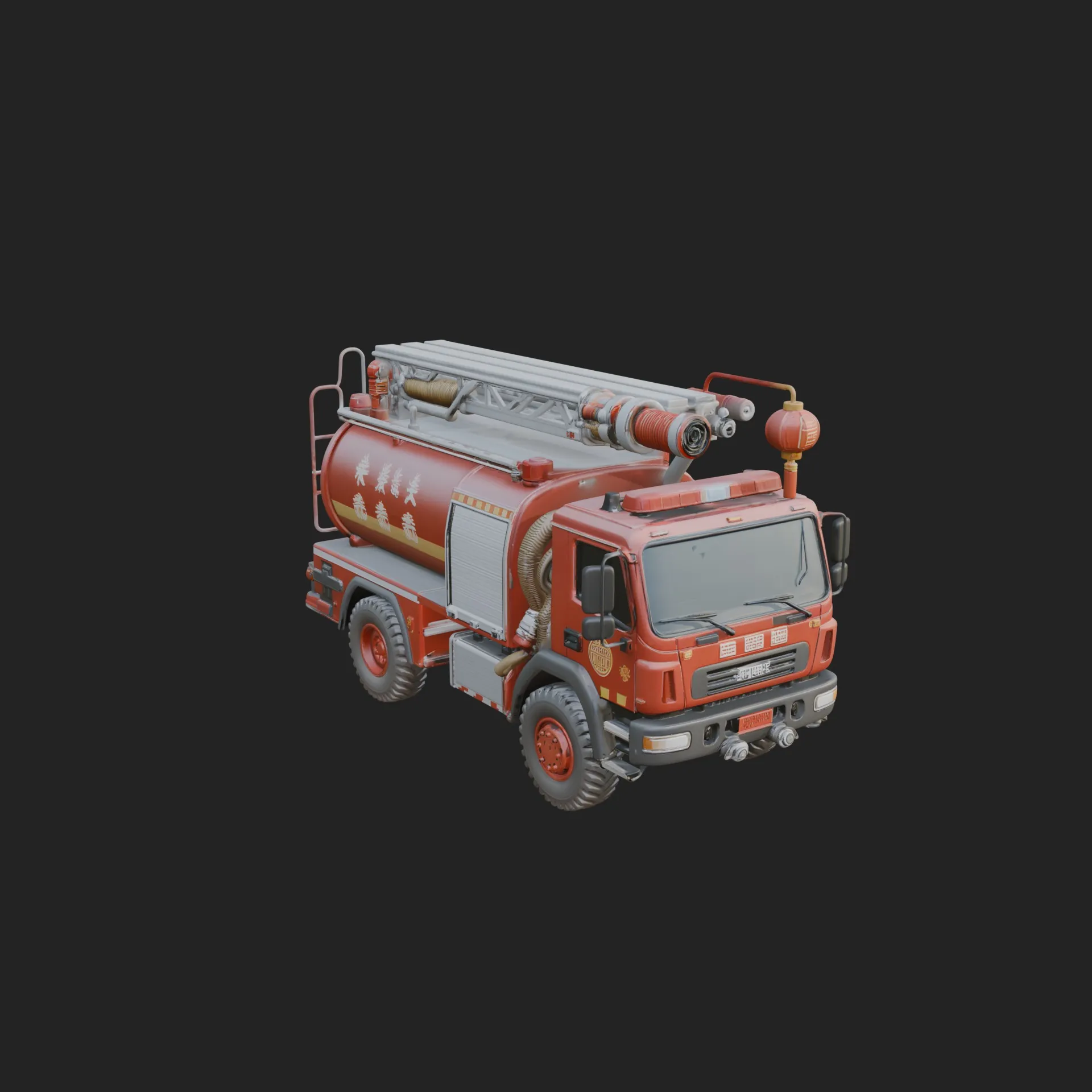 Fire Engine Model Design 3 - 3D Print Model 3D Print Model .c4d .max .obj .3ds .fbx .stl .blend