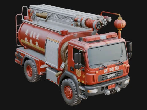 Fire Engine Model Design 3 - 3D Print Model 3D Print Model