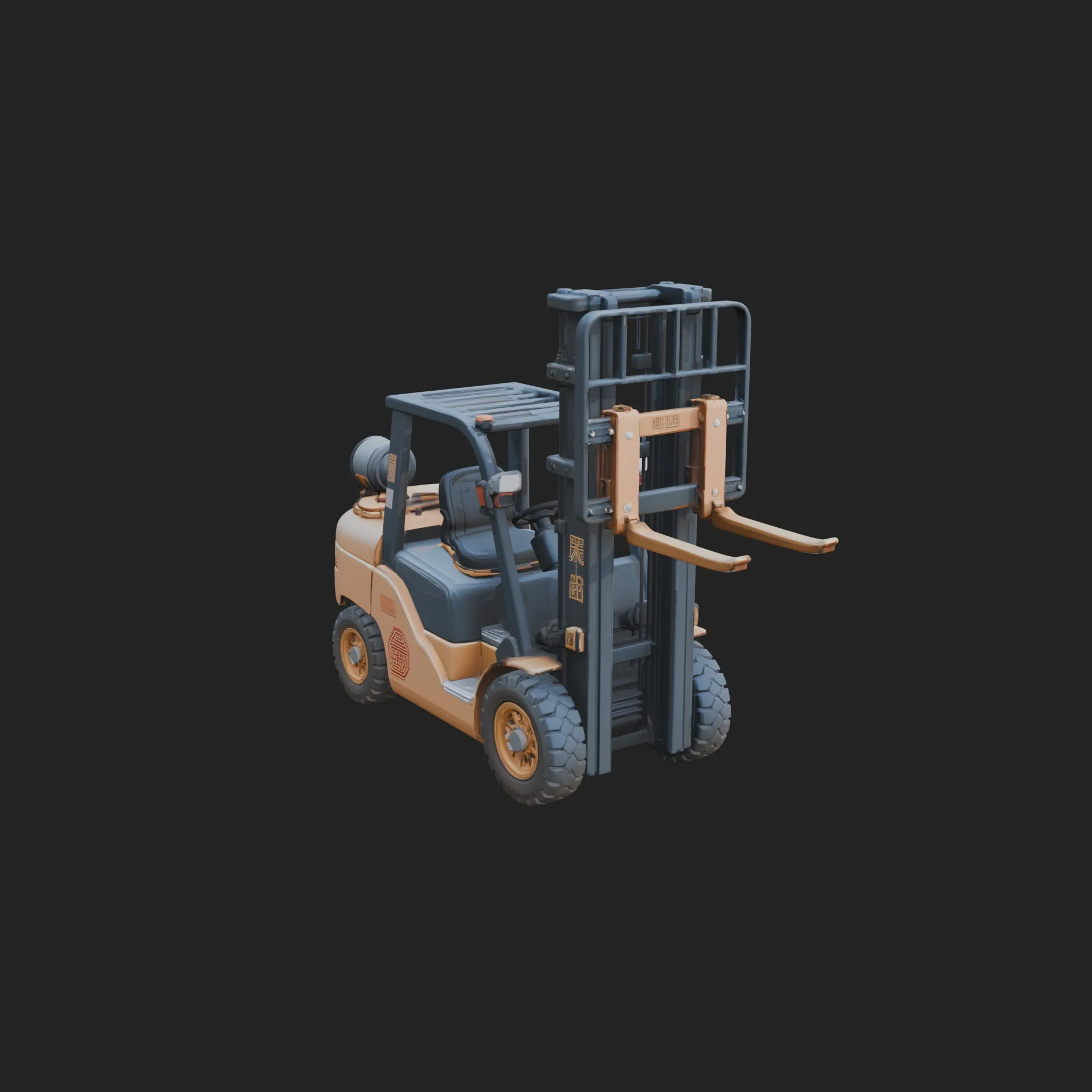 Forklift Truck Model Design 1 - 3D Print Model 3D Print Model .c4d .max .obj .3ds .fbx .stl .blend 