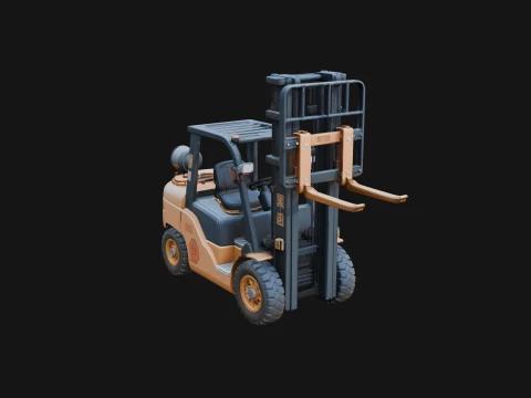 Forklift Truck Model Design 1 - 3D Print Model 3D Принт Модель