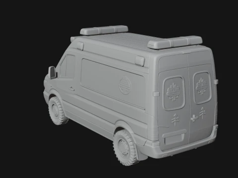 Ambulance Van Model Design 4 - 3D Print Model 3D Print Model