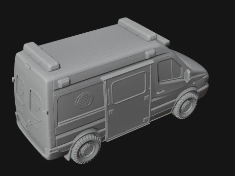 Ambulance Van Model Design 4 - 3D Print Model 3D Print Model