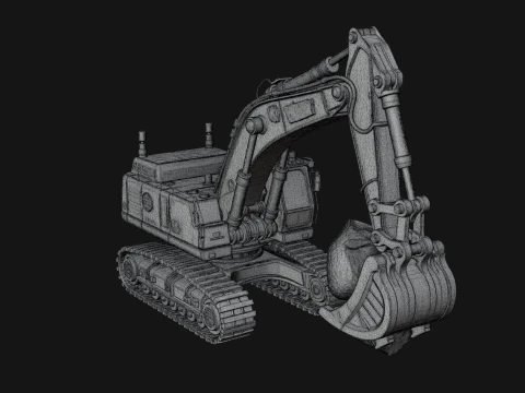 Excavator Model Design 1 - 3D Print Model Modelo de Impressão 3D