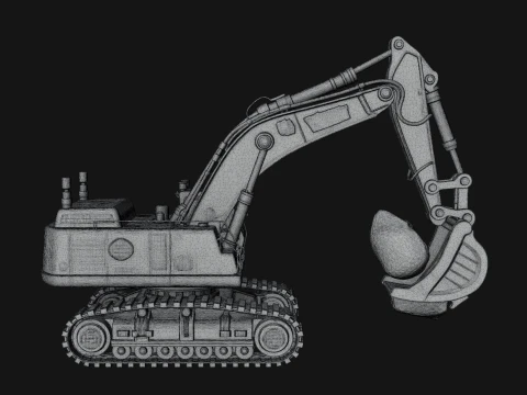 Excavator Model Design 1 - 3D Print Model Modelo de Impressão 3D