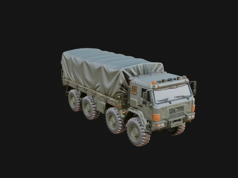 Military Cargo Truck Model Design 2 - 3D Print Model Model Cetak 3D