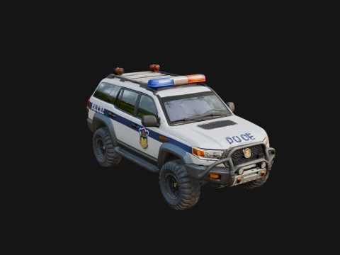 Police Patrol Car Model Design 2 - 3D Print Model Modèles 3D en vedette