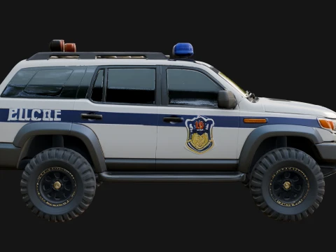 Police Patrol Car Model Design 2 - 3D Print Model 3D Print Model