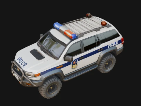 Police Patrol Car Model Design 2 - 3D Print Model 3D Print Model