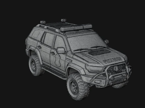 Police Patrol Car Model Design 2 - 3D Print Model 3D Print Model