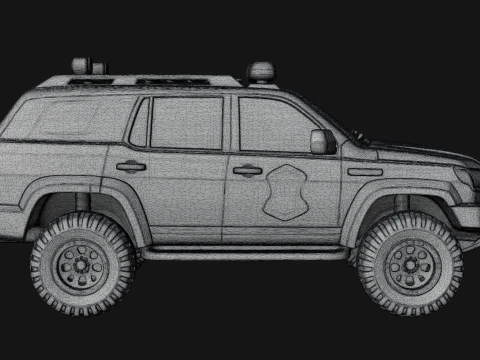 Police Patrol Car Model Design 2 - 3D Print Model 3D Print Model