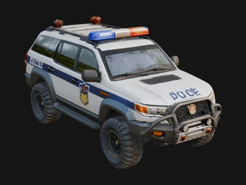 Police Patrol Car Model Design 2 - 3D Print Model 3D Print Model