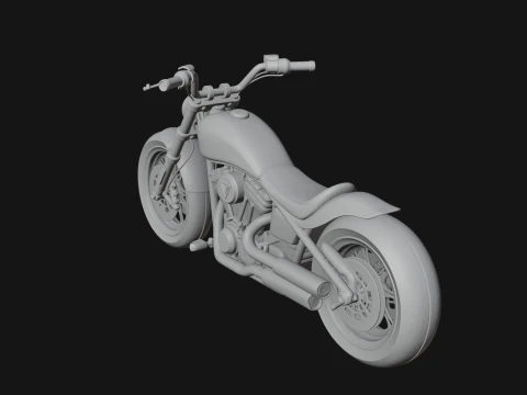 Chopper Motorcycle Model Design 1 - 3D Print Model 3D Принт Модель