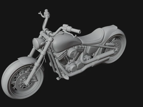 Chopper Motorcycle Model Design 1 - 3D Print Model 3D Принт Модель