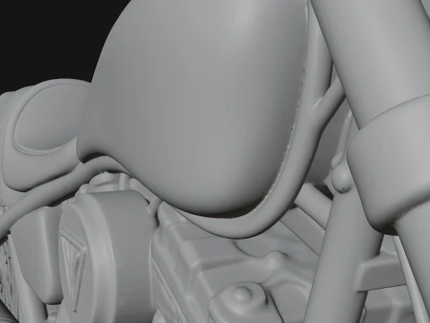 Chopper Motorcycle Model Design 1 - 3D Print Model 3D Принт Модель