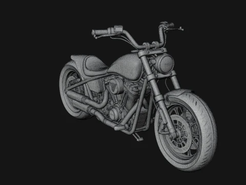 Chopper Motorcycle Model Design 1 - 3D Print Model 3D Принт Модель