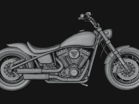 Chopper Motorcycle Model Design 1 - 3D Print Model 3D Принт Модель
