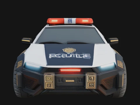 Police Patrol Car Model Design 3 - 3D Print Model 3D Print Model