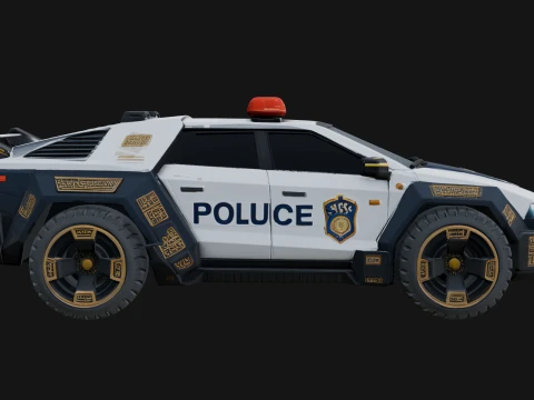 Police Patrol Car Model Design 3 - 3D Print Model 3D Print Model