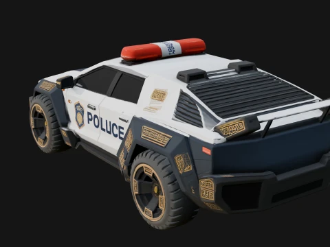 Police Patrol Car Model Design 3 - 3D Print Model 3D Print Model