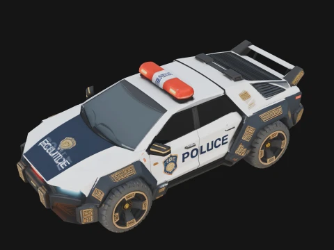 Police Patrol Car Model Design 3 - 3D Print Model 3D Print Model