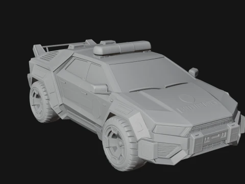 Police Patrol Car Model Design 3 - 3D Print Model 3D Print Model
