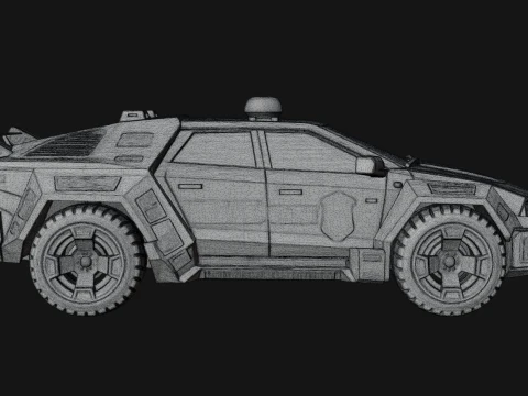 Police Patrol Car Model Design 3 - 3D Print Model 3D Print Model