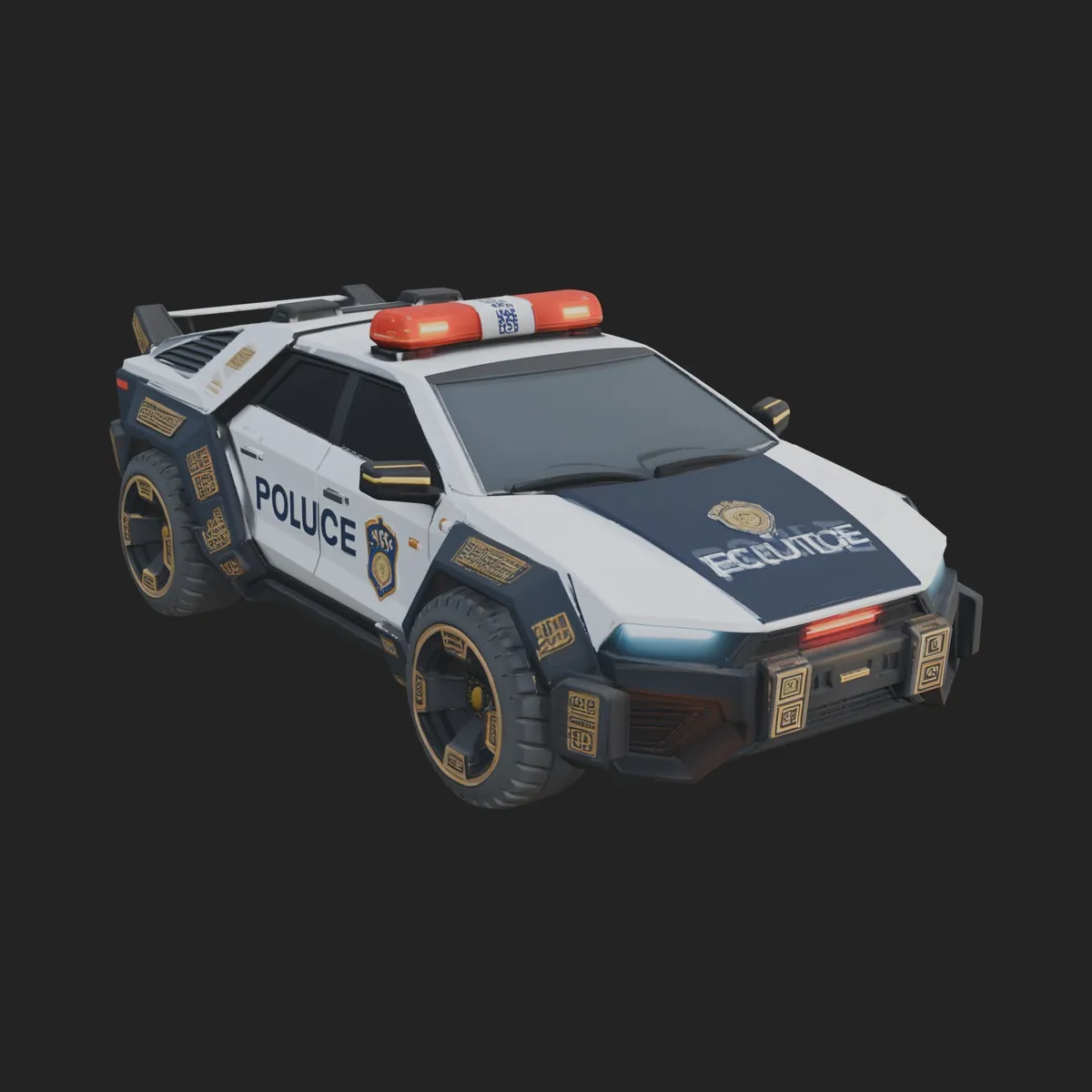 Police Patrol Car Model Design 3 - 3D Print Model 3D Print Model .c4d .max .obj .3ds .fbx .stl .blend 