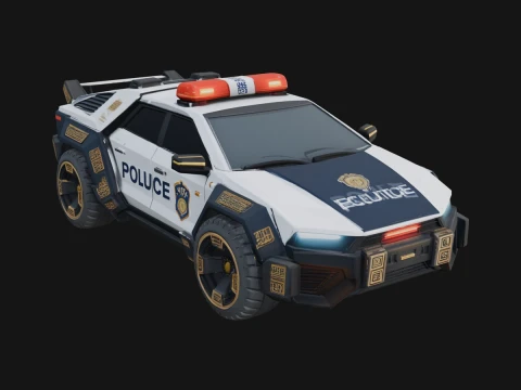 Police Patrol Car Model Design 3 - 3D Print Model 3D Print Model