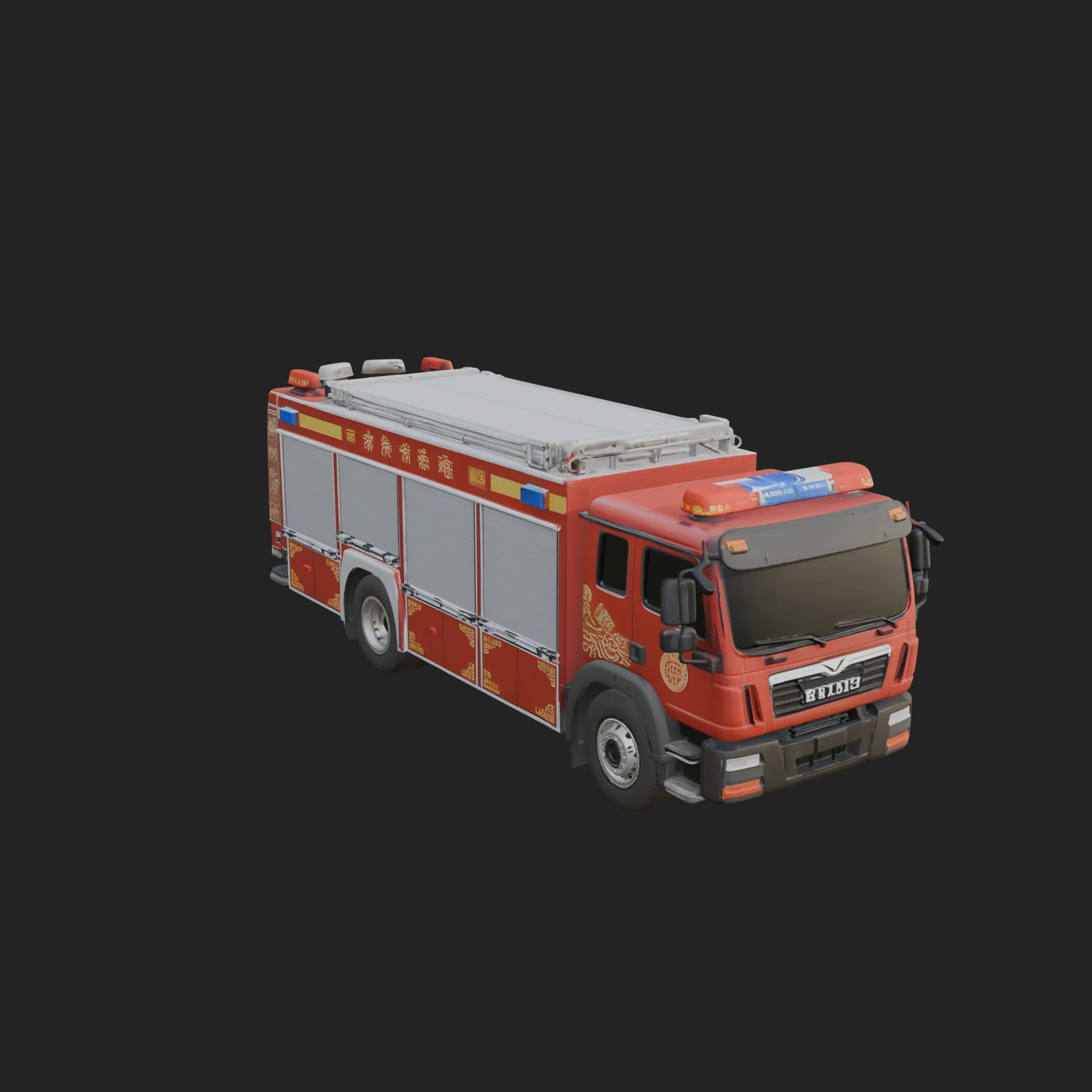 Fire Engine Model Design 5 - 3D Print Model 3D Print Model .c4d .max .obj .3ds .fbx .stl .blend 