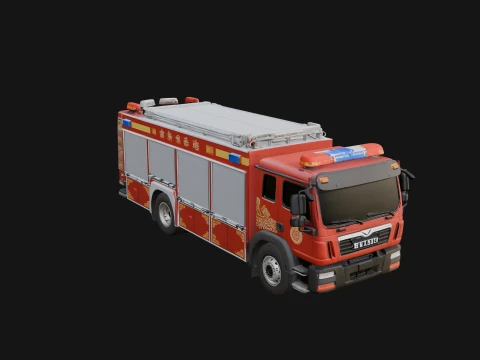 Fire Engine Model Design 5 - 3D Print Model 3D Print Model
