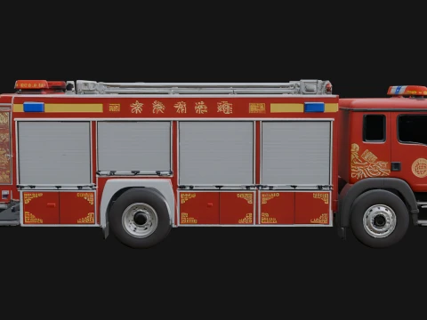Fire Engine Model Design 5 - 3D Print Model 3D Print Model