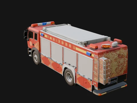 Fire Engine Model Design 5 - 3D Print Model 3D Print Model
