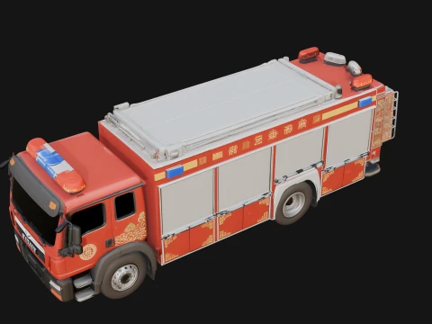 Fire Engine Model Design 5 - 3D Print Model 3D Print Model