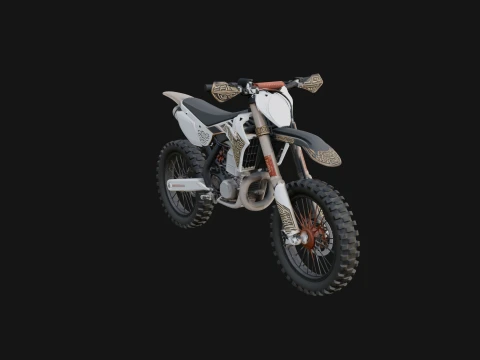 Dirt Bike Motorcycle Model Design 1 - 3D Print Model Modelo de Impressão 3D