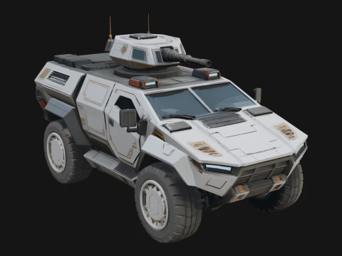 Armored Security Truck Model Design 6 - 3D Print Model Model Cetak 3D