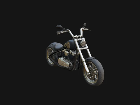 Chopper Motorcycle Model Design 2 - 3D Print Model Modelo de Impressão 3D